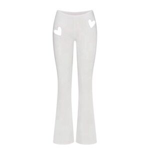 SKIMS White Pants with Heart Cutout